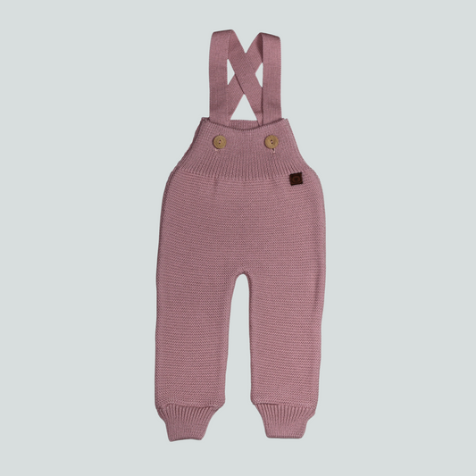 Salopette rose Anna - 100% laine de mérinos